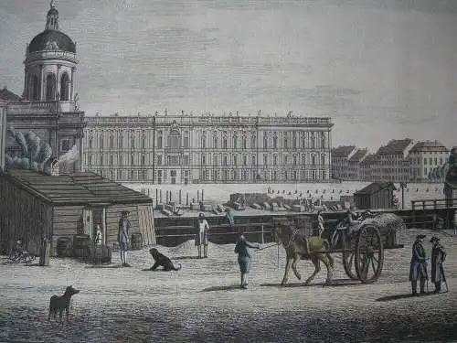 Berlin Vue de la Place d'Armes Orig Kupferstich Joh. Georg Rosenberg 1777