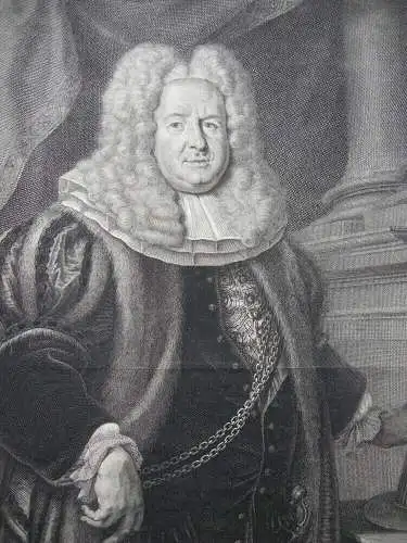 Gustav Georg Tezel (1640–1728)  Nürnberger Patrizier Orig Kupferstich Preisler