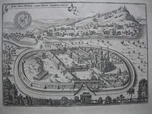 Kloster Oberaltaich Bogen Straubing Orig. Radierung Matth. Merian 1650