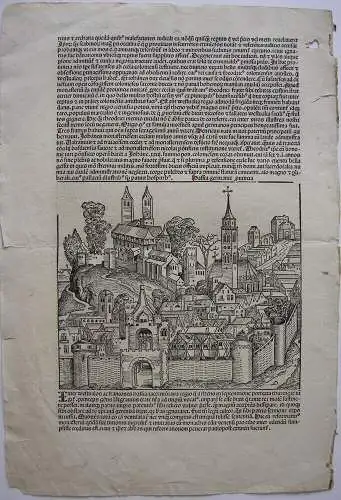 Westfalen Hessen Städte  Orig Holzschnitt Schedel Weltchronik 1493 