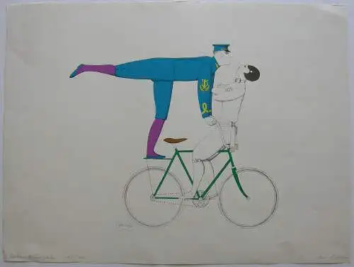 Jan Balet (1913-2009) Orpheus und Euridyke Orig Lithografie signiert Fahrrad