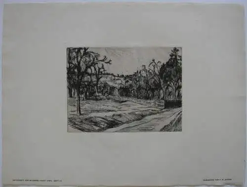 Franz M. Jansen (1885-1958) Südliche Landschaft Orig Radierung 1918 