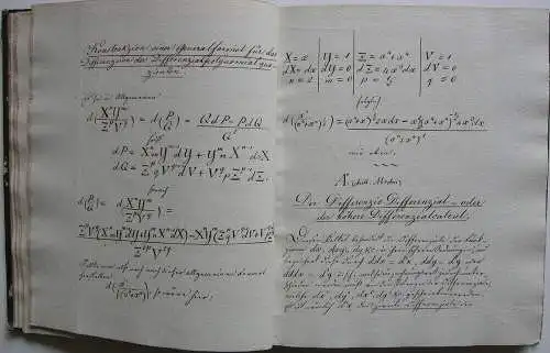 Joh. Leonh. Späth Diffenzial Calcul Mathematik Handschrift 1829 Cyclometrie