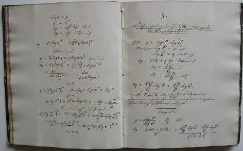 Joh. Leonh. Späth Diffenzial Calcul Mathematik Handschrift 1829 Cyclometrie