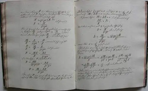 Joh. Leonh. Späth Diffenzial Calcul Mathematik Handschrift 1829 Cyclometrie