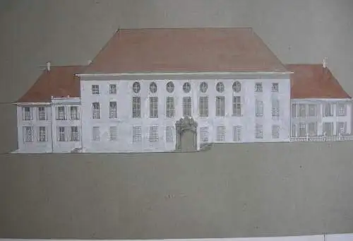 Mozarteum Salzburg Entwurf Wettbewerb Orig. Aquarell Leitenstorfer 1947 