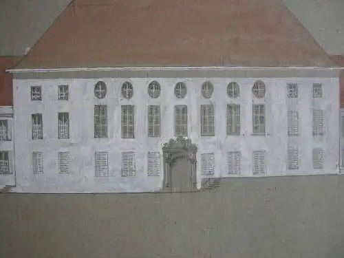 Mozarteum Salzburg Entwurf Wettbewerb Orig. Aquarell Leitenstorfer 1947 