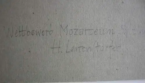 Mozarteum Salzburg Entwurf Wettbewerb Orig. Aquarell Leitenstorfer 1947 