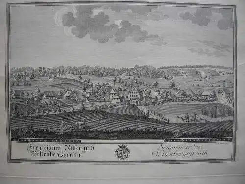 Rittergut Vestenbergsgreuth Mittelfranken Orig Radierung Annert 1780