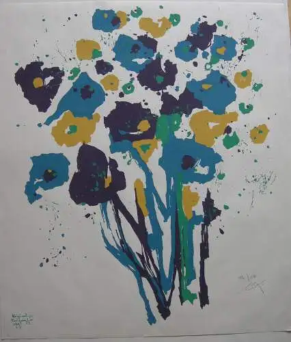 Hans Prähofer (1920-2005) Blumenstilleben Orig. Serigrafie 1989 signiert