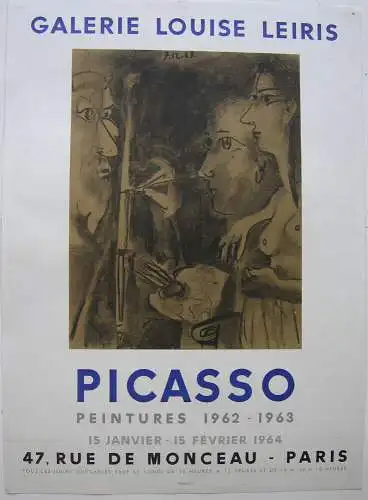 Plakat Picasso Peintures 1962-1963 Orig. Lithografie Mourlot 1964 Galerie Leiris