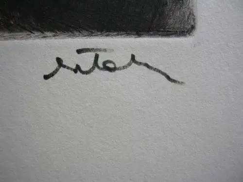 Mutter und Kind Orig. Radierung 1961 unleserlich signiert 