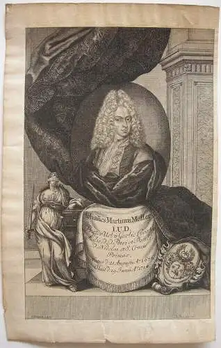 Joh. Martinus Moller (1676-1714) Justizbeamter Görlitz Orig Radierung 1700 Portr