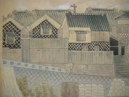 Tomikichiro Tokuriki (1902-1999) "Numazu Kawaguchi" Farbholzschnitt