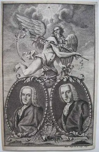 Michael Keyl  (1722-1798) Immanuel u Heinr Zunkel Einigkeit Orig Radierung 1745