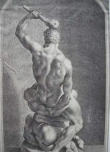 Lucas Kilian (1579-1637) Hercules erschlägt Cacus Radierung 1610 n Michelangelo