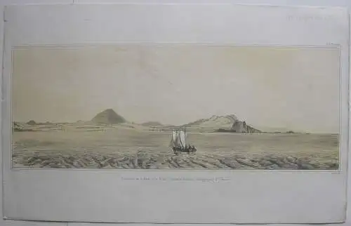 Panorama Floriana Galapagos Orig. Lithografie Sabatier 1840 Voyage Venus