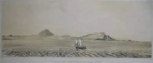 Panorama Floriana Galapagos Orig. Lithografie Sabatier 1840 Voyage Venus