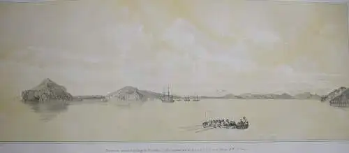 Panorama Mazatlan Mexico Orig. Lithografie Sabatier 1840 Voyage Venus