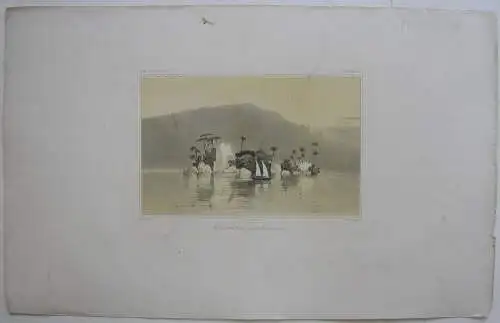 Ile de Ponte-Velha Rio Brasilien Orig. Lithografie Sabatier 1840 Voyage Venus