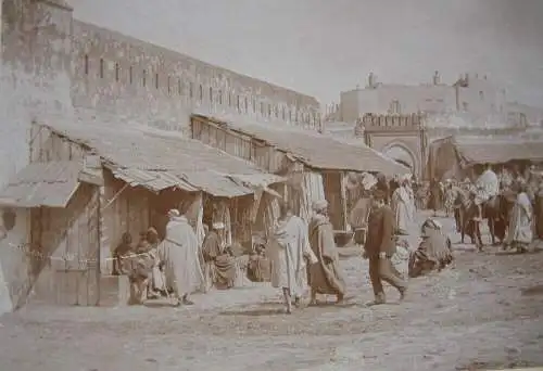 Maghreb Marokko Algerien Souk 11 Albumin Vintage ca 1900 Afrika