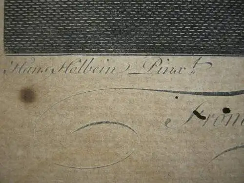 Landrichter und sein Clientel Orig Radierung Walker nach Holbein d.J. um 1750