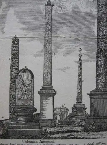 Columna Antonini Marc Aurel Säule Orig Kupferstich Kilian 1770 Antike Italien