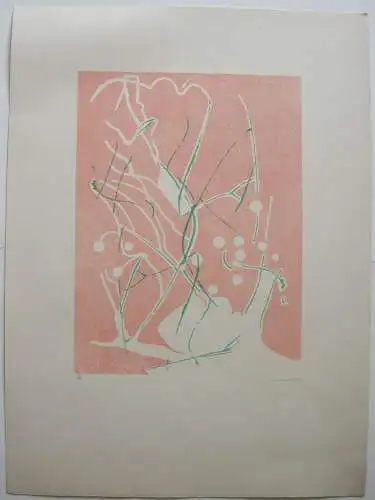 Andre Beaudin (1895-1979) Florale Komposition Orig. Lithografie signiert 1972