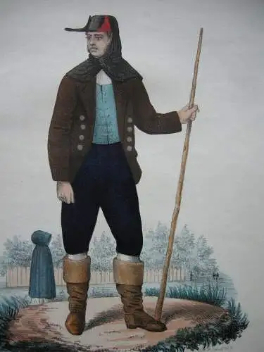 João Palhares  (1810-1890) Lavrador Ilha S. Miguel Orig Lithografie 1850