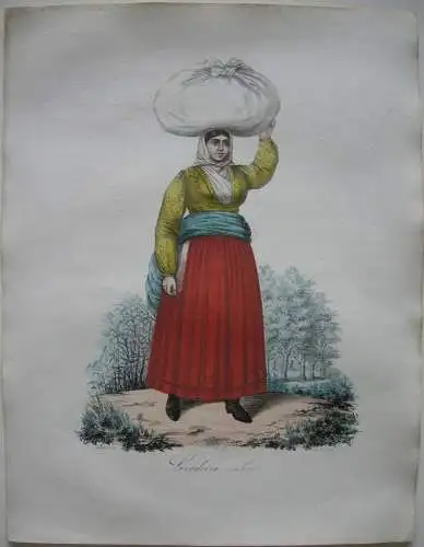 João Palhares  (1810-1890) Lavadeira saloia Orig Lithografie 1850