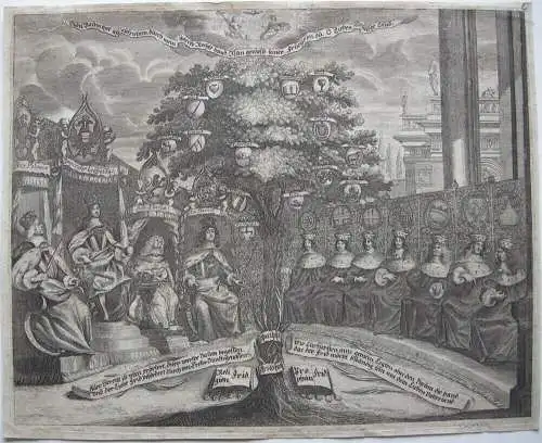 Friedens-Gemähld Augsburger Frieden Orig. Kupferstich 1659 Reformation