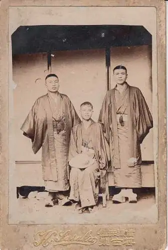 Japanisches Ehepaar junge Japaner 2 Albumin Fotos 1900 Atelier Nakamura Lasako