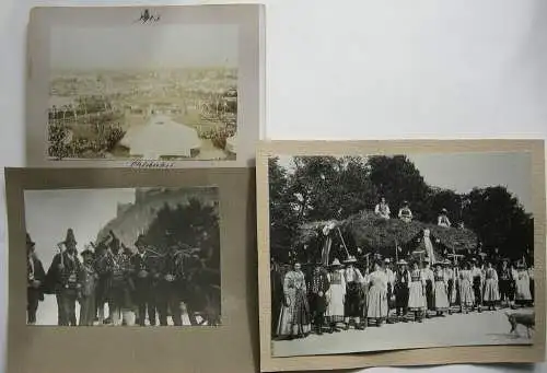 Oktoberfest München 1903 Luftaufnahme Getreideernte  4 Orig Fotografien 1903