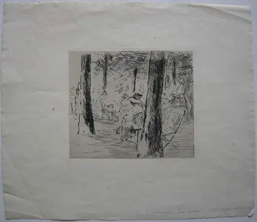 Max Liebermann (1847-1935) Im Garten Kaltnadel-Radierung 1910 