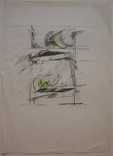 Armin Sandig (1929-2015) Flimmerkiste Orig Lithografie 1968 signiert 