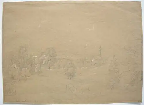 Allmannshausen  Starnberger See Orig. Bleistiftzeichnung 1815 Berg Starnberg