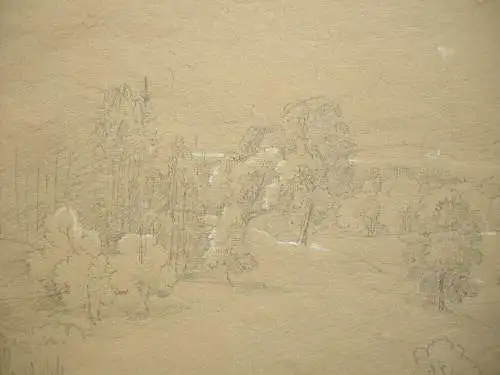 Allmannshausen  Starnberger See Orig. Bleistiftzeichnung 1815 Berg Starnberg