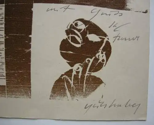 HAP Grieshaber (1909-1981) Bilderbogen Druck der Sonne Orig Holzschnitt 1965 sig