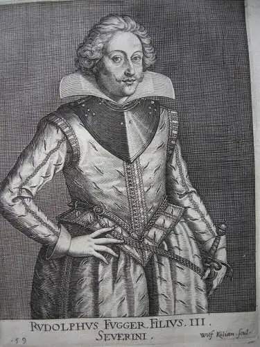 Carolus Fugger (*1597) Sohn von Severin Fugger Orig Kupferstich 1620
