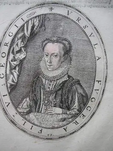 Ursula Fugger (1562-1602) Tochter Georg Fugger Augsburg Orig Kupferstich 1620
