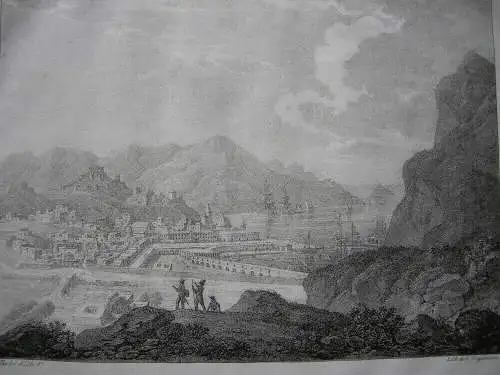 Vista de Cartagena Orig Lithografie Engelmann 1823 Espana Murcia