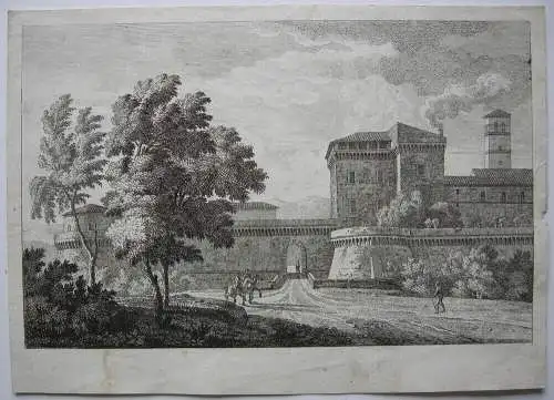 Castello Italien Toscana Orig Kupferstich 1780 Italia Kastell 