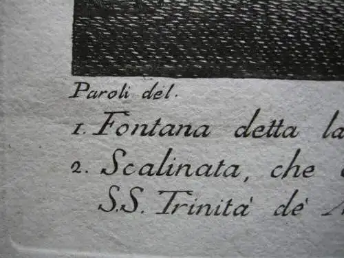 Antonio Paroli (1688-1768) Piazza di Spagna Roma Orig Kupferstich 1730 Italia