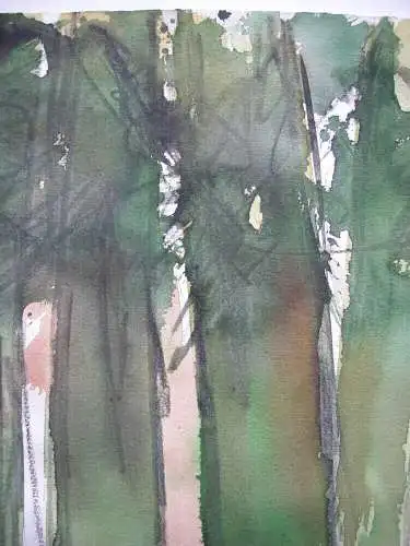 Oskar Koller (1925-2004) Bäume Orig Aquarell signiert 1998