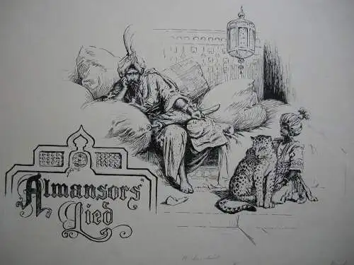 Reginald B. Birch (1856-1943) Almanors Lied Orig Tuschzeichnung 1905 signiert