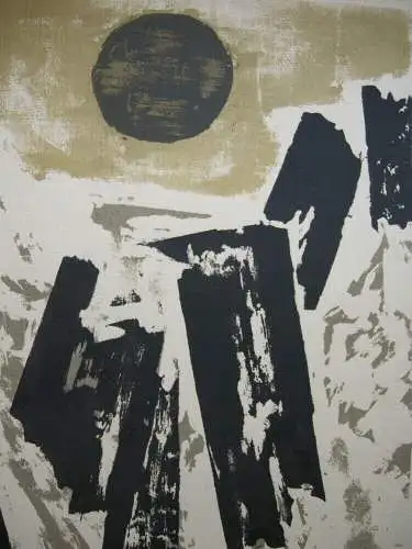 Paul Kamper (1926) Abstrakte Komposition Orig Lithografie 1957 signiert 1/10