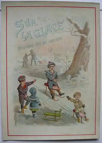10 Spielpläne Laufspiele Rennnen Zeppelin Chromolithografien 1890 neuwertig 