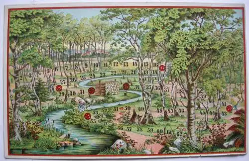 10 Spielpläne Laufspiele Rennnen Zeppelin Chromolithografien 1890 neuwertig 