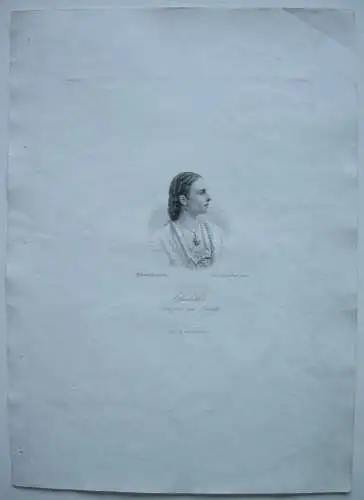 Portrait Elisabeth Prinzessin von Anhalt (1857-1933)  Stahlstich Weger 1900