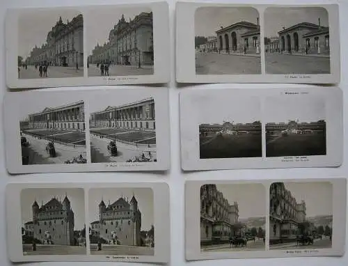 16 Stereofotos Neue Photographische Gesellschaft Berlin 1905 Paris Warschau